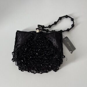Addition Elle Black Beaded Clutch